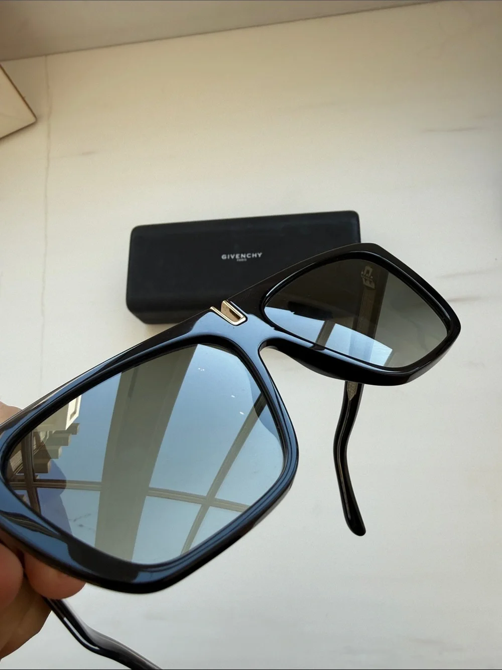 Givenchy Black Sunglasses with Gold Accents